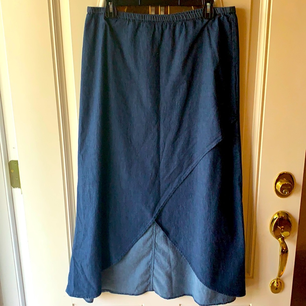 Long denim skirt